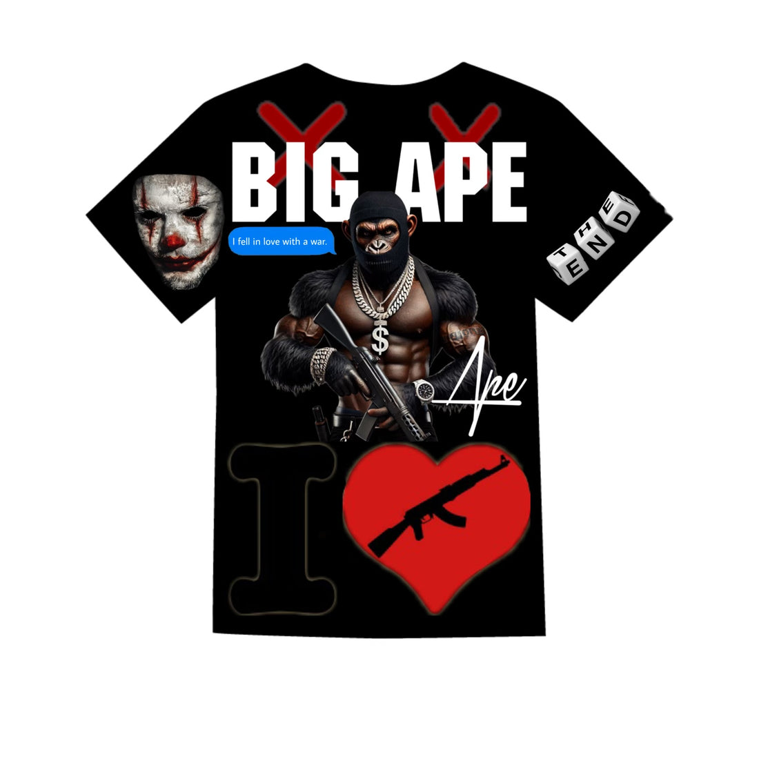 Big Ape I Love War T shirt